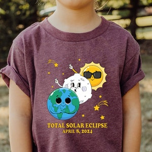 Funny Solar Eclipse Family Shirt, Cute Total Solar Eclipse Shirt, Astronomy Youth T-Shirt, Solar Event Kids Shirt, Celestial Toddler Tshirt