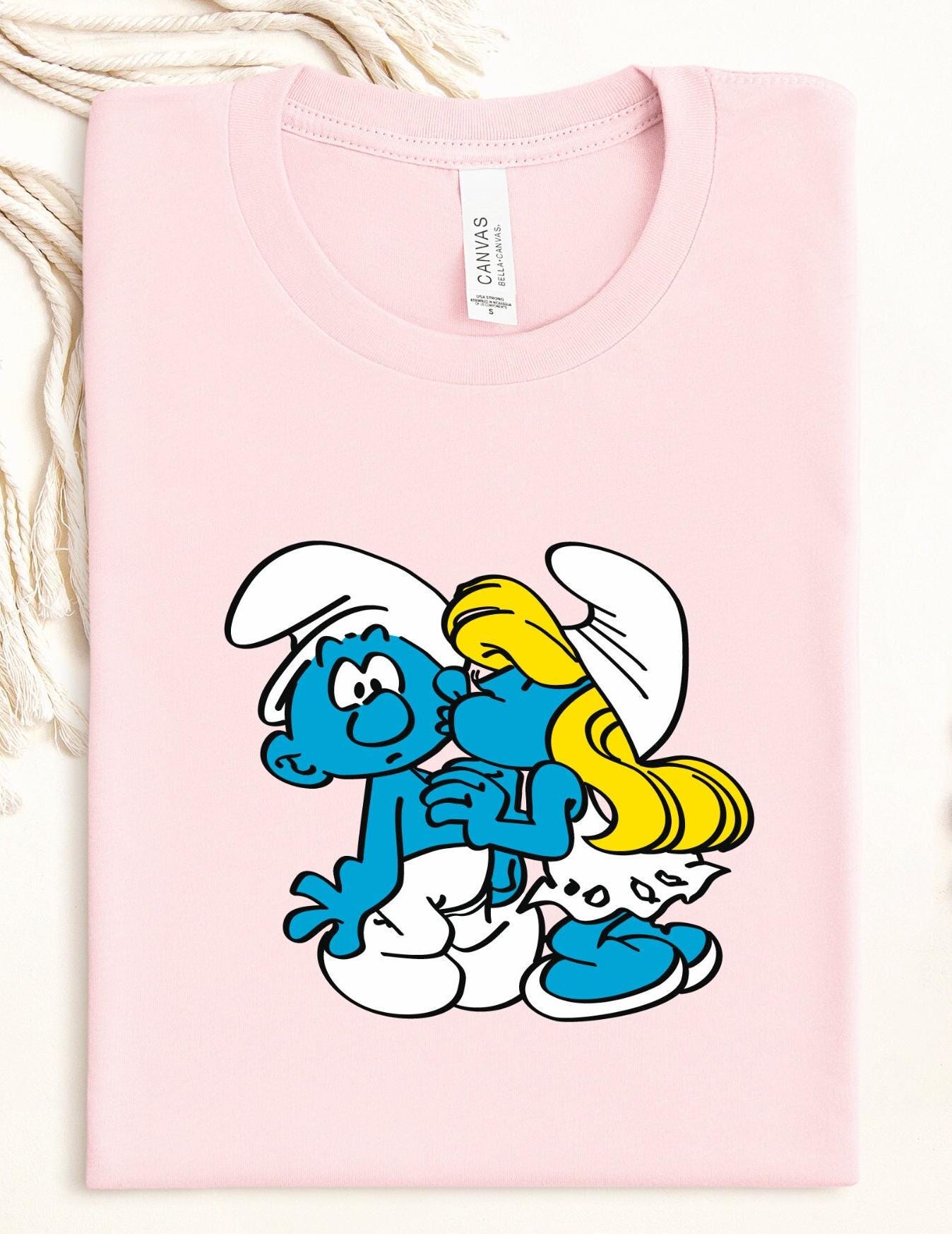 The Smurfs T-Shirt Bambina E Ragazza: "This Is My Happy Face" - Ufficiale, Grigio Melange, Taglie 6A E 10A - 2