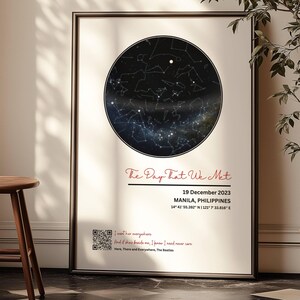 Póster personalizado con mapa estelar y letras de canciones / Mapa del cielo nocturno personalizado / Regalo de aniversario, regalo de aniversario de bodas, descarga digital imprimible