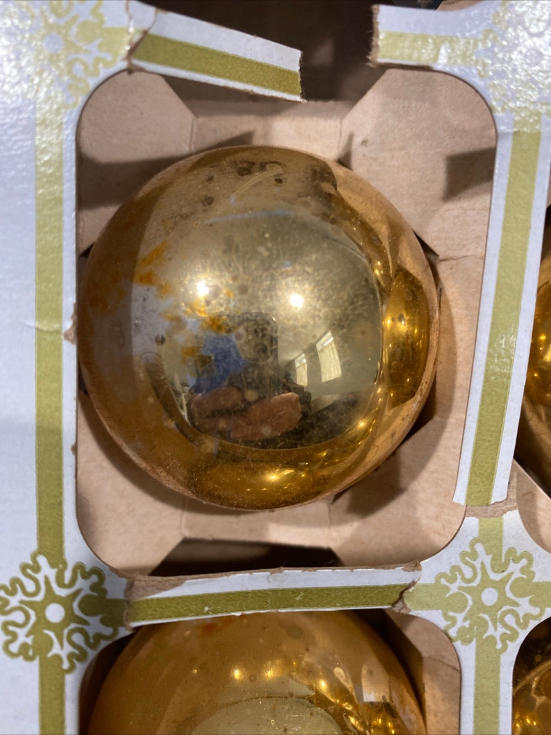 Vintage Box of 11 Mercury Glass Noelle Ornaments Etsy