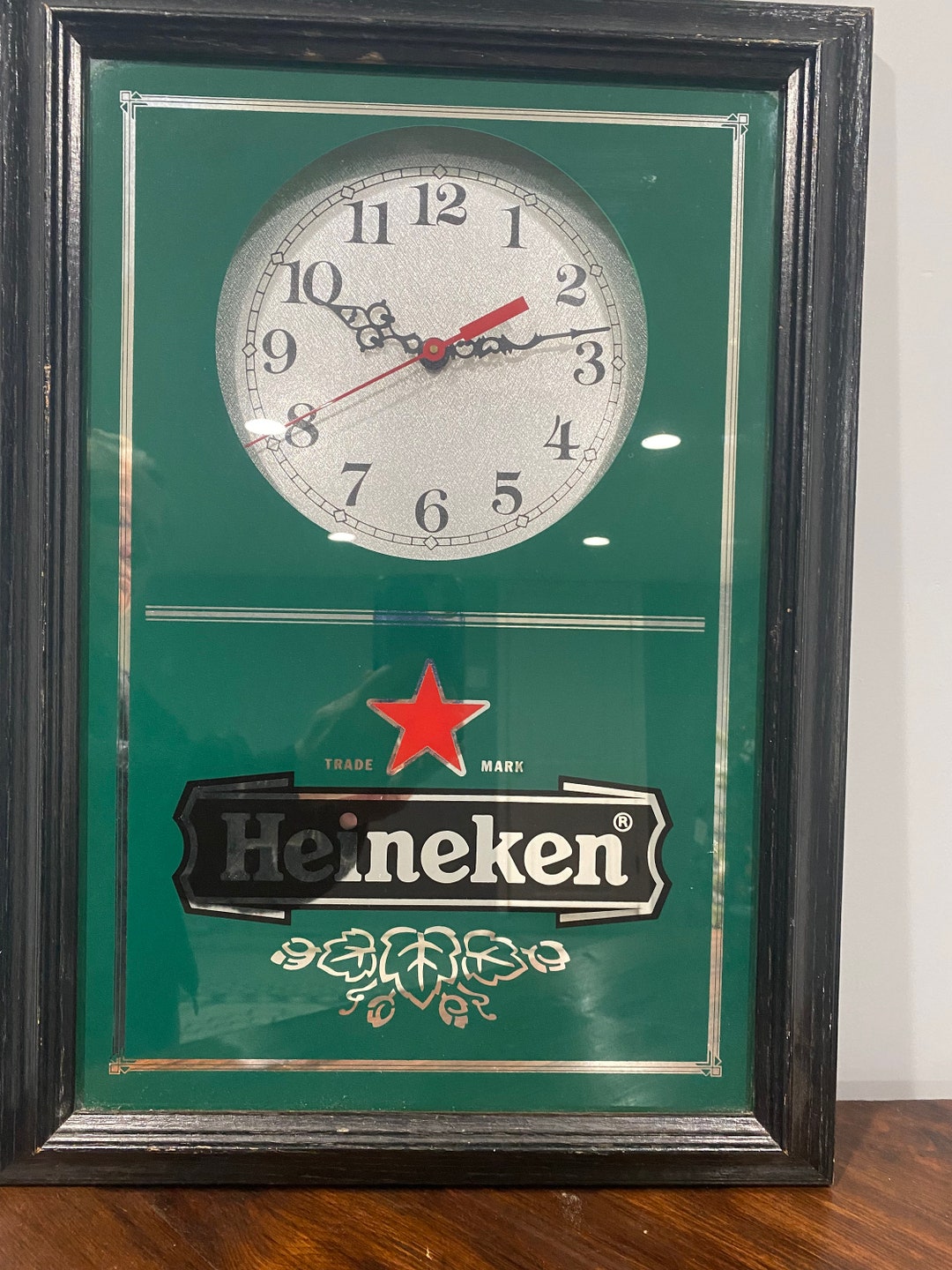 Vintage 21 T Heineken Bar Clock Etsy