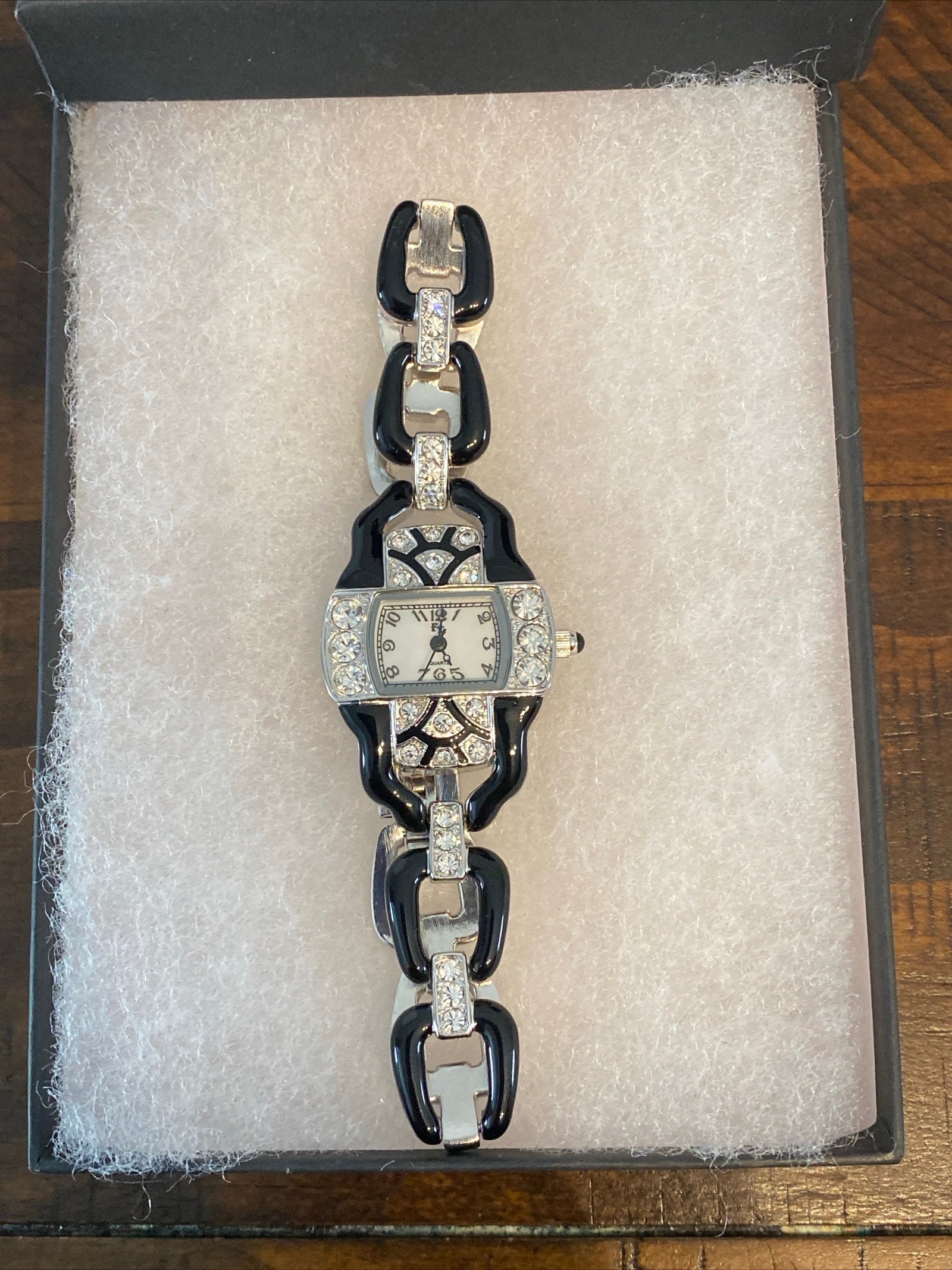 Vintage Franz Xavier Watch with Enameled and Jeweled Band Franz Xavier Art Deco Enamel Mosaic Women main image 2
