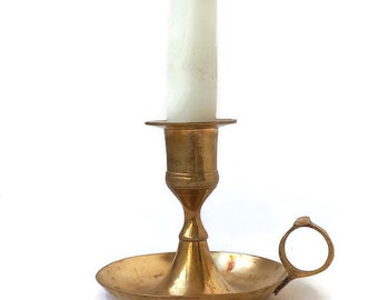 Vintage Brass candlestick with handle