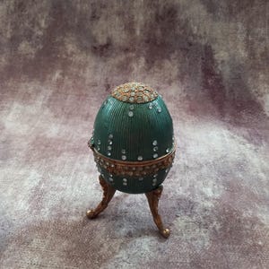 Vintage Brass Egg Trinket Box