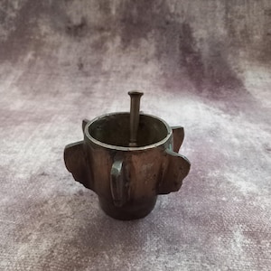 Antique Bronze Mortar And Pestle