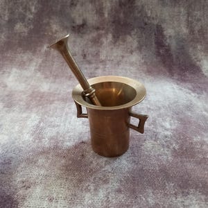 Vintage Brass Mortar And Pestle