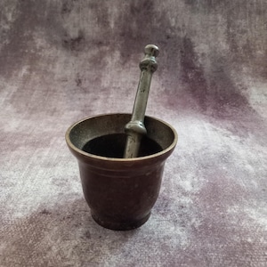 Antique Bronze Mortar And Pestle