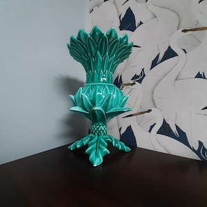 Blue vase, 1960&#39;s vintage blue home decor, blue ceramics, blue ceramic pot vase, Whimsical Decor
