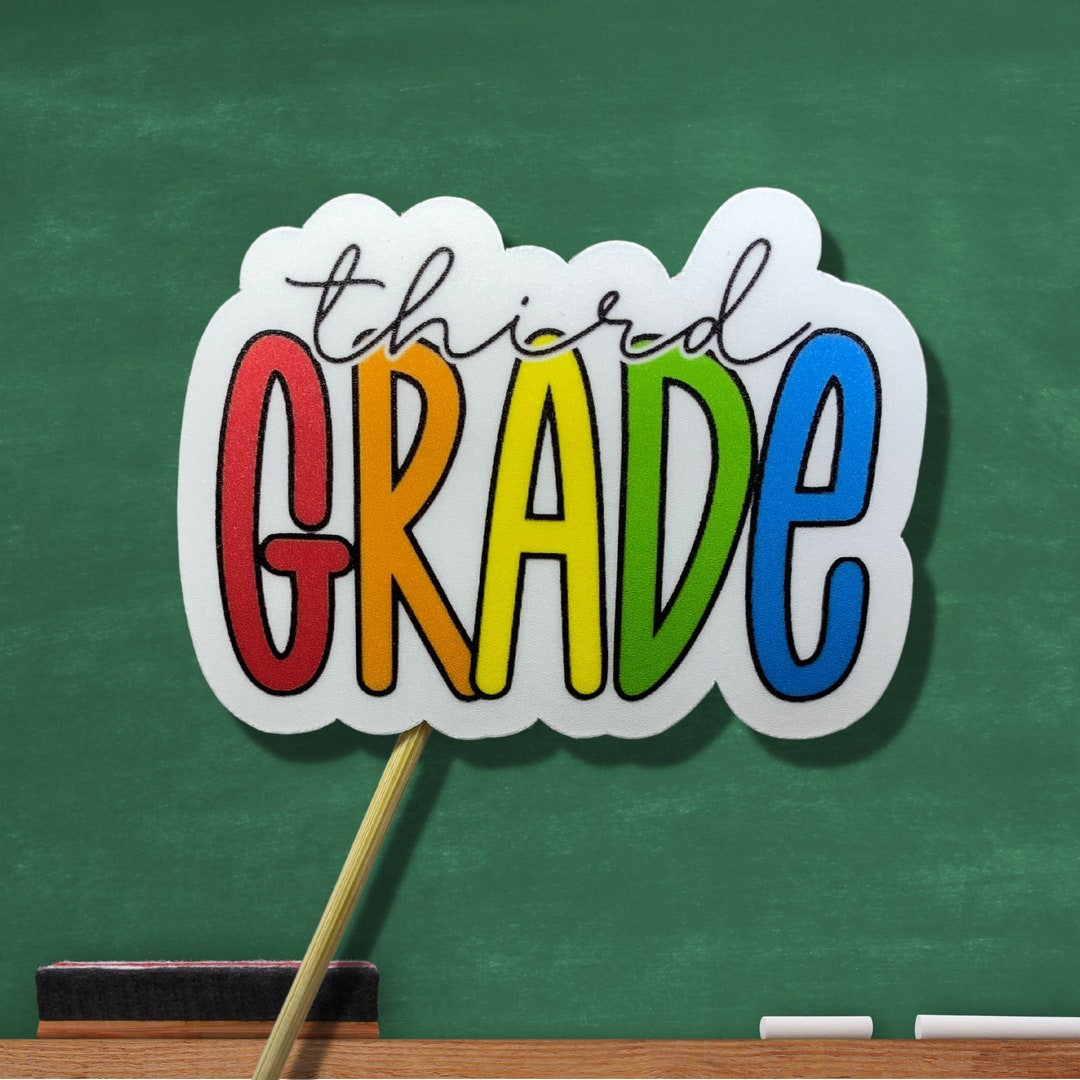 Third Grade Sticker - Third Grade Teacher Sticker- Third Grader Sticker ...