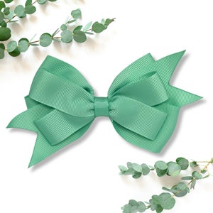 Teal hair bow- large hair bow- solid teal hair bow- teal hair accessories- little girl hair bows- teal accessories