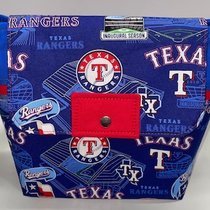 Bolso de los Texas Rangers hecho a mano con correa ajustable, único en su tipo