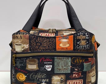 Handmade Coffee Lover's Crossbody Bag: Multi Compartment Designer Handbag