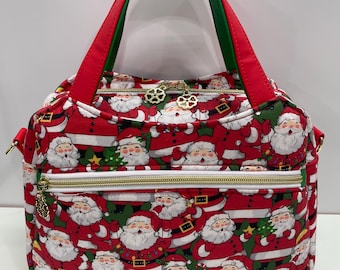 Handmade Santa Claus Crossbody Bag: Christmas Faux Leather Top Handle