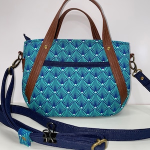 Mini bolso bandolera hecho a mano - Bolso tipo cartera con asa superior - Mini bolso convertible - Asa superior de piel sintética - Cierre de cremallera superior