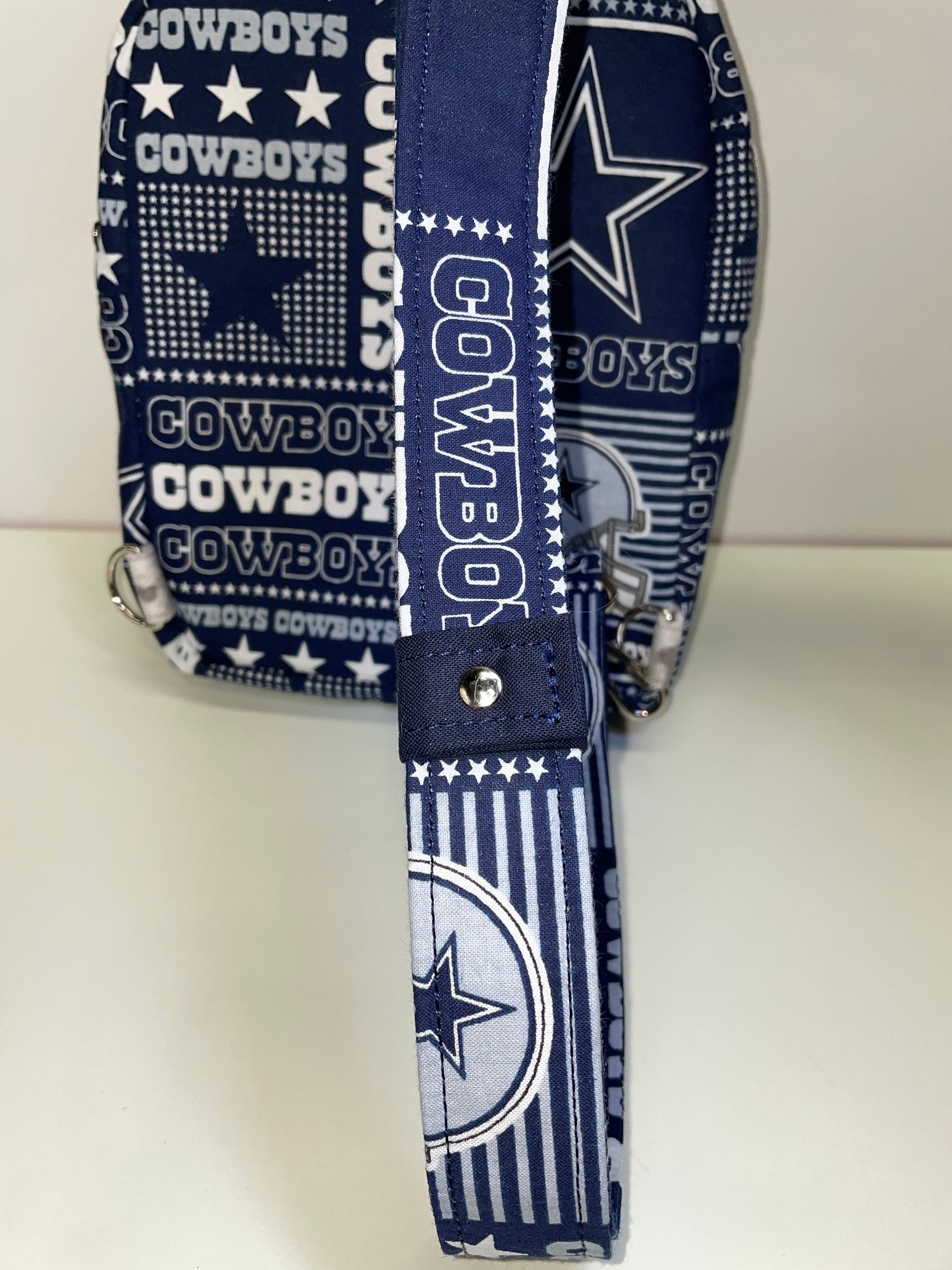 Sac à Main Sans Bretelles Dallas Cowboys En Simili Cuir Noir - Neuf Avec étiquettes, Taille Large