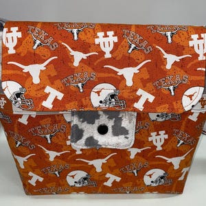 Bolso bandolera hecho a mano de los Texas Longhorns