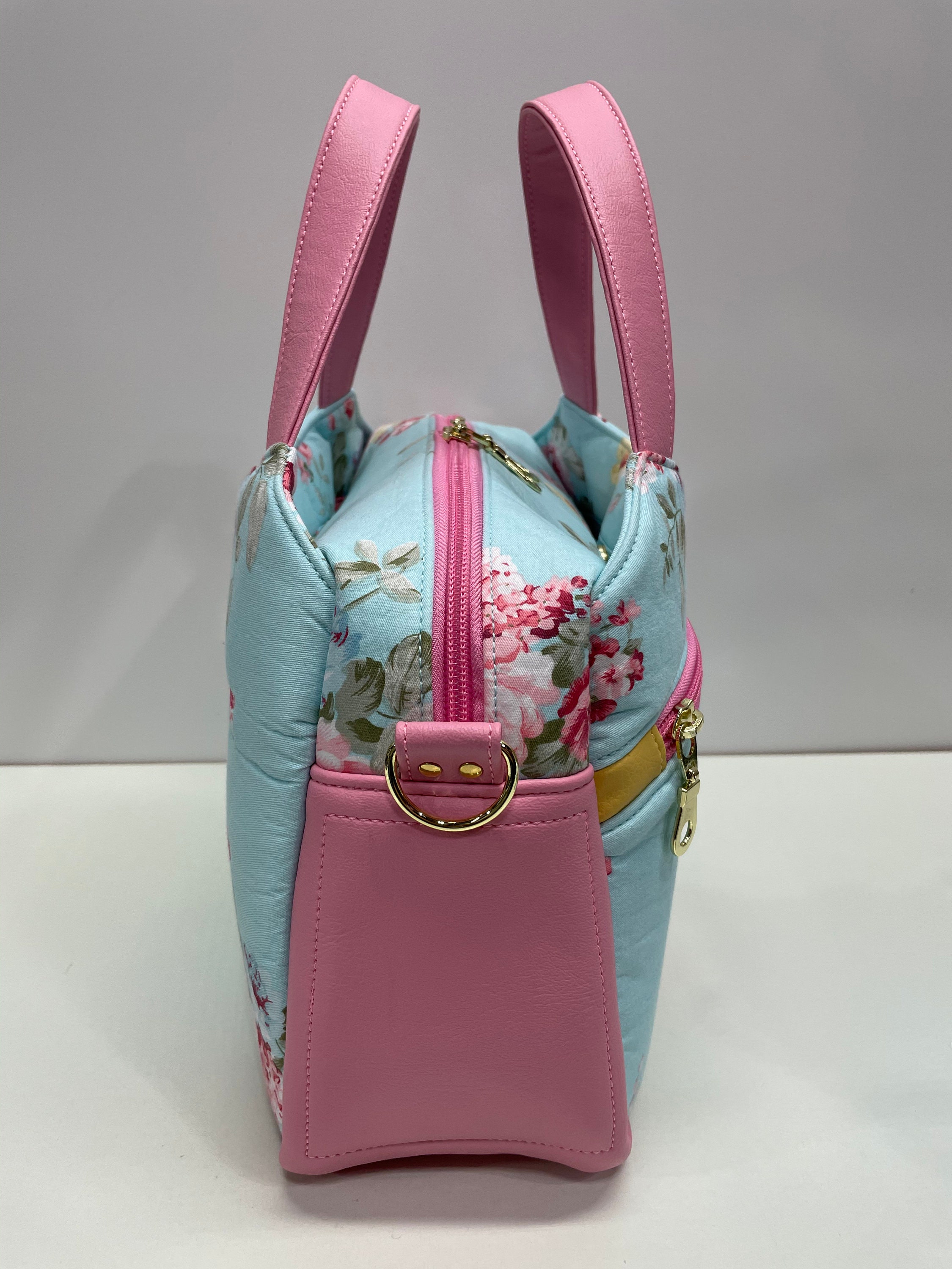 Vibrant Pink & Aqua Patterned Sling Bag Watercolor Floral Spring Aqua Pink Shoulder Bag Handbag  main image 2
