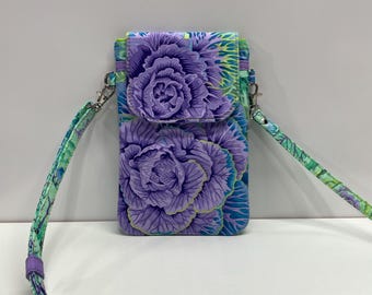 Kaffe Fassett Handmade Crossbody Cellphone Purse w/Strap