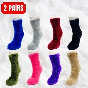 40 Fuzzy Socks Above the Hip Hand-knitted Socks Plus Size 