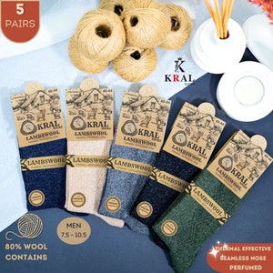 5 Paar gemütliche Wollsocken, Winter Lammsocken, dicke und warme Wollsocken für verschneite Tage, Thermosocken, handgemachte Wollsocken, Geschenk Weihnachten