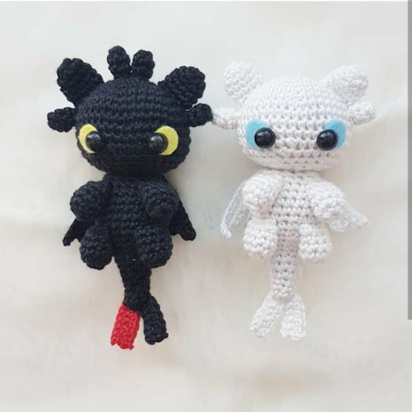 Toothless Dragon Crochet Plush, How to Train Your Dragon, Night Fury, Light Fury, ToothlessToy, Httyd