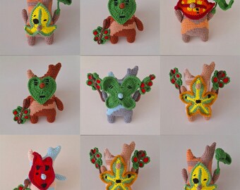 Peluche au crochet Legend of Zelda Korok, Linder, Makar, Oakin, Kula, Maca, Oaki, Natie, Daz, Walton, Elma, Hollo, Irch, Rown, Chio, Hestu, Kula,