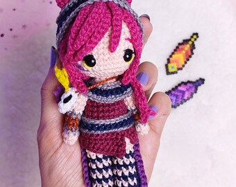 Peluche xayah et rakan au crochet League of Legends