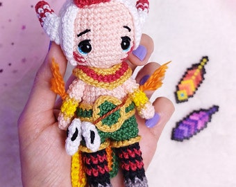 Peluche au crochet League of Legends Xayah et Rakan