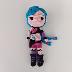 League of Legends Jinx Crochet Plush, Arcane gift, Arcane Vi, Arcane Jinx, Caitlyn, Silco