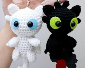 Toothless Dragon Crochet Plush, How to Train Your Dragon, Night Fury, Light Fury, ToothlessToy, Httyd