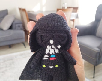 Poupée Dark Vador, Amigurumi Star Wars, Crochet Anakin Skywalker, cadeau Star Wars, jouet Dark Vador