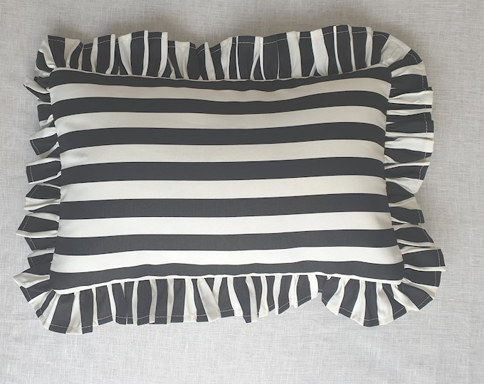 Bohemian Frill Striped Pillow Cover - Different Color Options With Frill Edges - Hello Mello Store