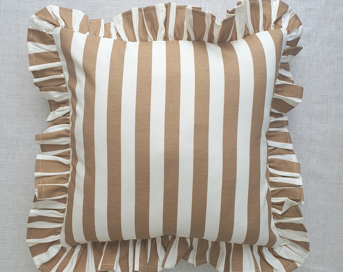 Bohemian Frill Striped Pillow Cover - Different Color Options With Frill Edges - Hello Mello Store