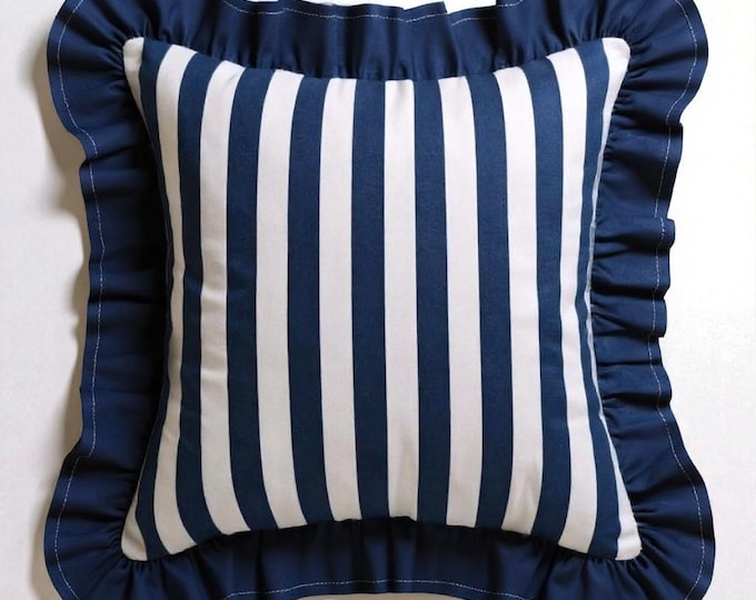 Bohemian Striped Ruffle Pillow - Ruffle Pillow - Frill Pillow Cover - Frill Edges - Hello Mello Store