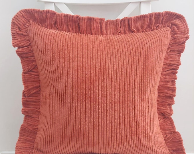 Soft Velvet Pillow with Frill - Velvet Frill Pillow - Exclusive pillows - Decorative Pillow - Sofa or Bed Cushion - Multicolor Pillow