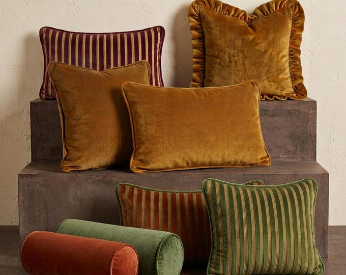 Velvet Ruffled Pillow Covers - Coquette Style Home Decor - Cottagecore Accent Pillow