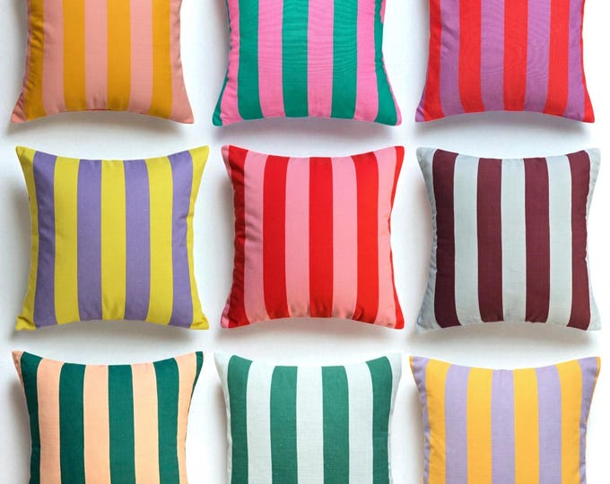 Bohemian Striped Linen Pillow Cover - Linen Pillow - Multicolor Pillow - Hello Mello Store