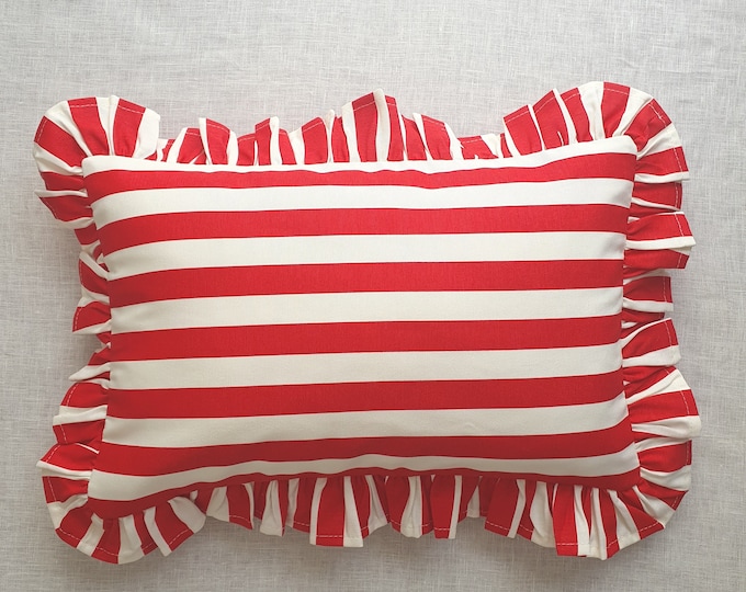 Bohemian Frill Striped Pillow Cover - Different Color Options With Frill Edges - Hello Mello Store