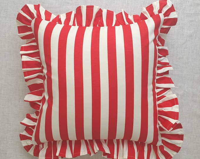 Bohemian Frill Striped Pillow Cover - Different Color Options With Frill Edges - Hello Mello Store