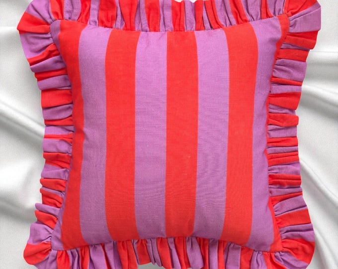 Bohemian Frill Striped Pillow Cover - Different Color Options With Frill Edges - Hello Mello Store