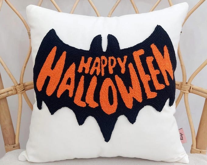 Handmade Halloween Pillow - Pumpkin Pillow - Hat - Ghost - Dry Leaves Pumpkin - Bat Halloween - Ghost Pillow - Hello Mello Store
