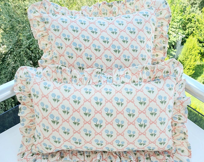 Soft Organic Ruffle Pillow - Muslin Frill Pillow - Soft Organic Cotton Gauze Pillow - Ruffle Pillow - Pillow For Baby - Home Gift