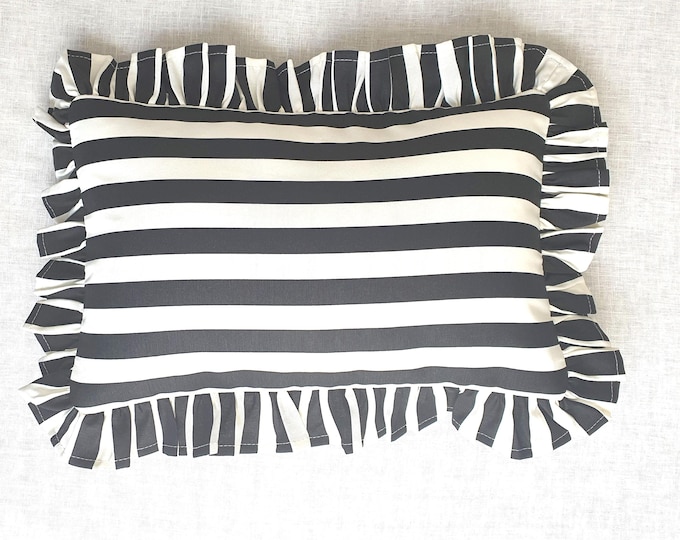 Bohemian Frill Striped Pillow Cover - Different Color Options With Frill Edges - Hello Mello Store