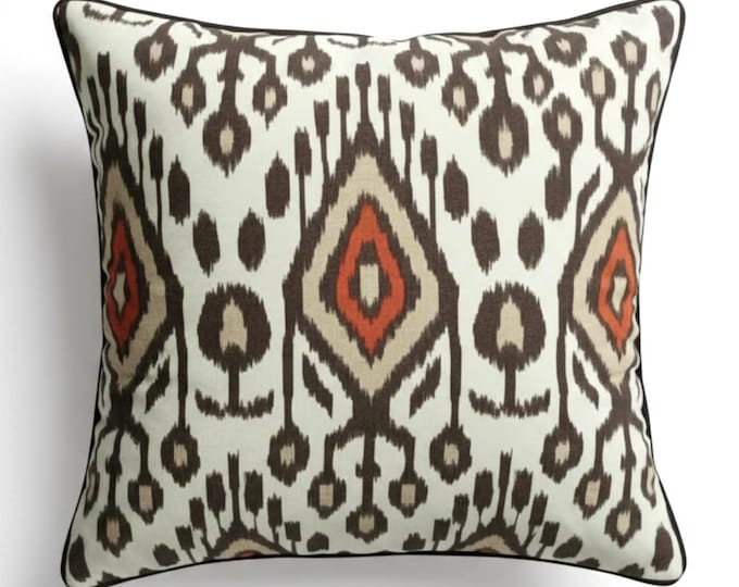 Ikat Cushion Cover | Piping Pillow | Water-Resistant Fabric | Indoor & Outdoor Pillow