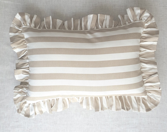Bohemian Frill Striped Pillow Cover - Different Color Options With Frill Edges - Hello Mello Store