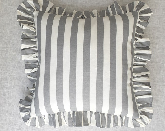 Bohemian Frill Striped Pillow Cover - Different Color Options With Frill Edges - Hello Mello Store