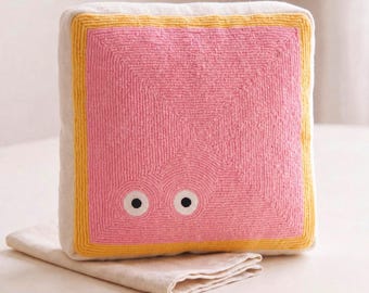Unique Shaped Pillow - Custom Color Throw Pillow - Handmade Punch Needle Pillow - Kids Room Decor - Nursery Pillow - Personalized Gift