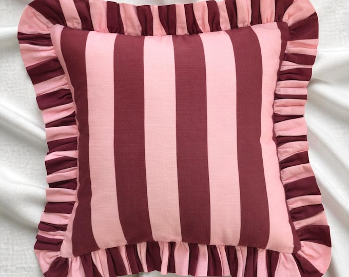 Bohemian Frill Striped Pillow Cover - Different Color Options With Frill Edges - Hello Mello Store
