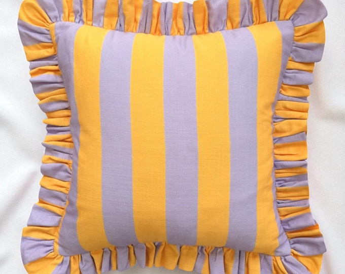 Bohemian Frill Striped Pillow Cover - Different Color Options With Frill Edges - Hello Mello Store