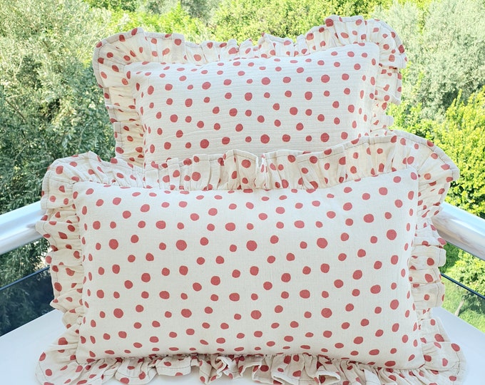 Soft Organic Ruffle Pillow - Muslin Frill Pillow - Soft Organic Cotton Gauze Pillow - Ruffle Pillow - Pillow For Baby - Home Gift